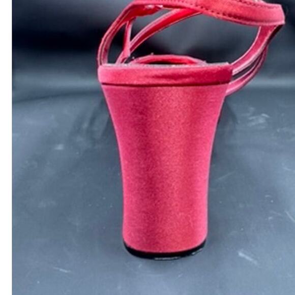 "UNLISTED" Strappy, Red, Chunky Heel, Bead Accents,Size 8,Dark Romance,Y2K,Dance - Picture 8 of 16